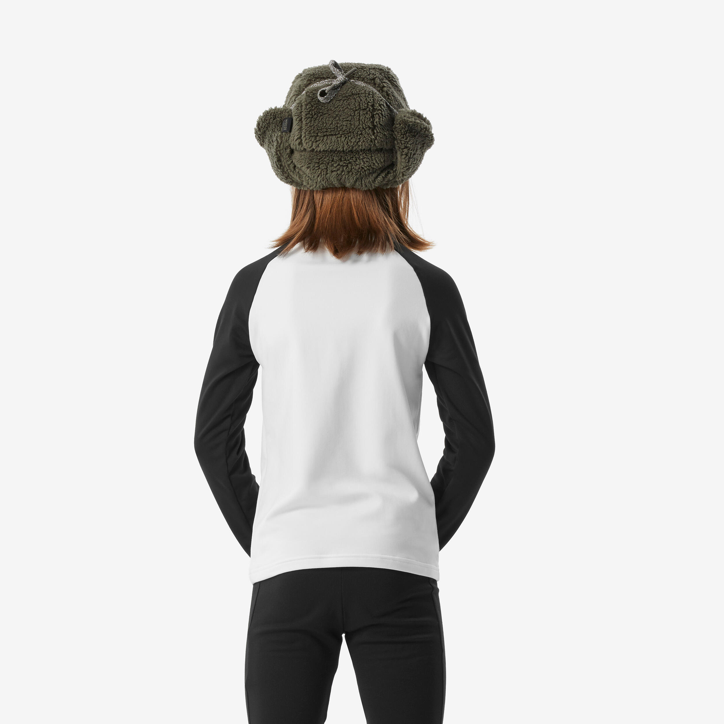 Kids’ Ski Thermal Base Layer, BL 500 Top Black/White Pattern