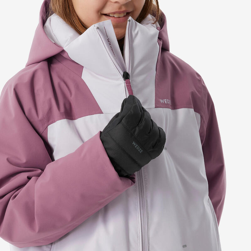 Doudoune de ski chaude et imperméable fille, 500 warm rose