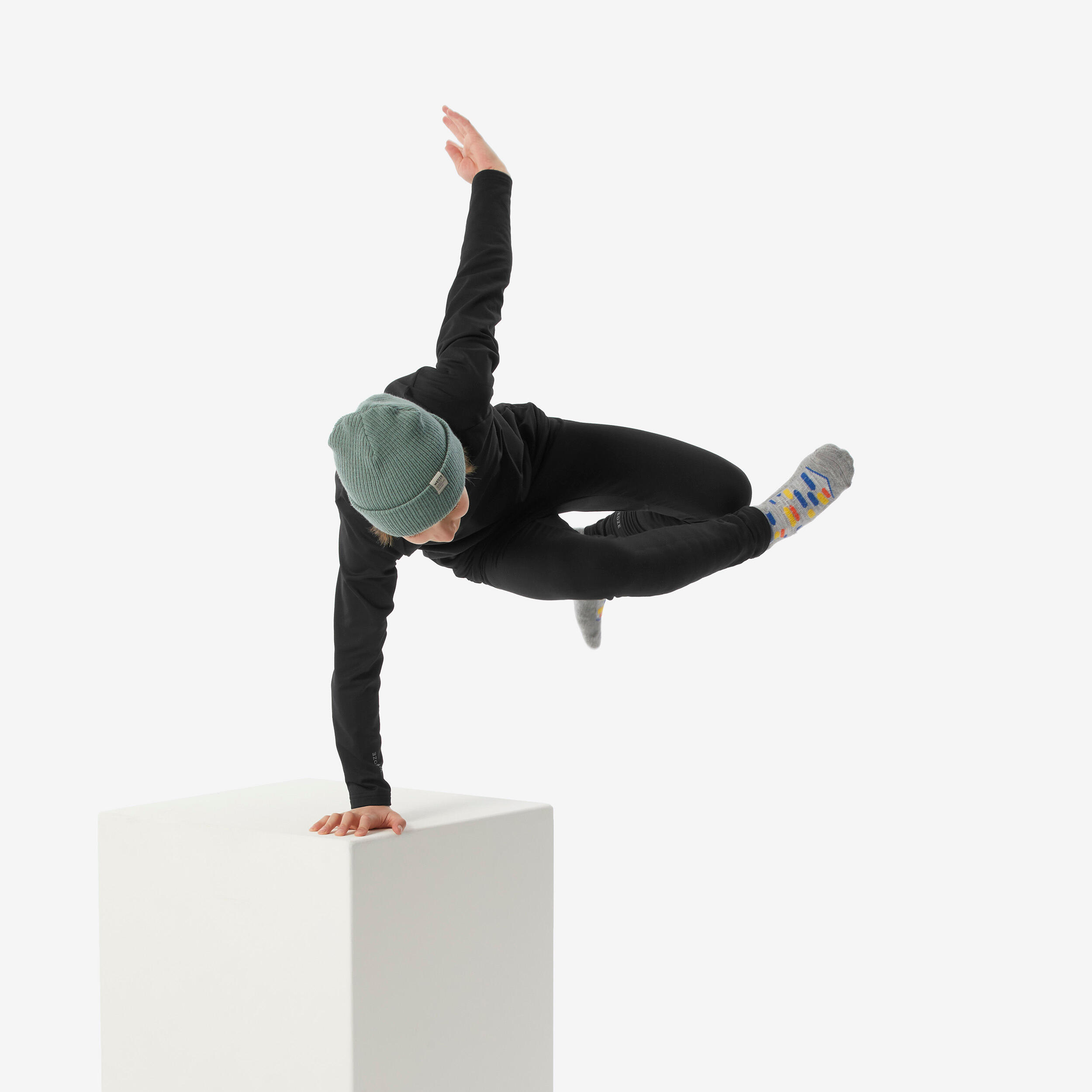 Kids’ thermal ski base layer, BL 500 - Black