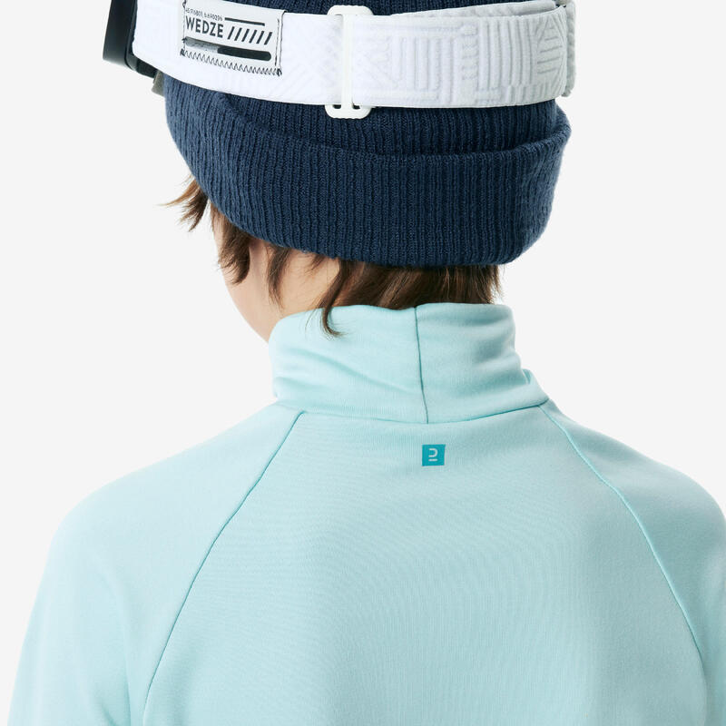 Sous-vêtement thermique de ski enfant, BL 500 col haut turquoise