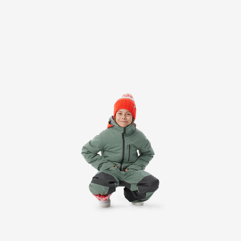 Combinaison de ski chaude et imperméable enfant, 900 vert