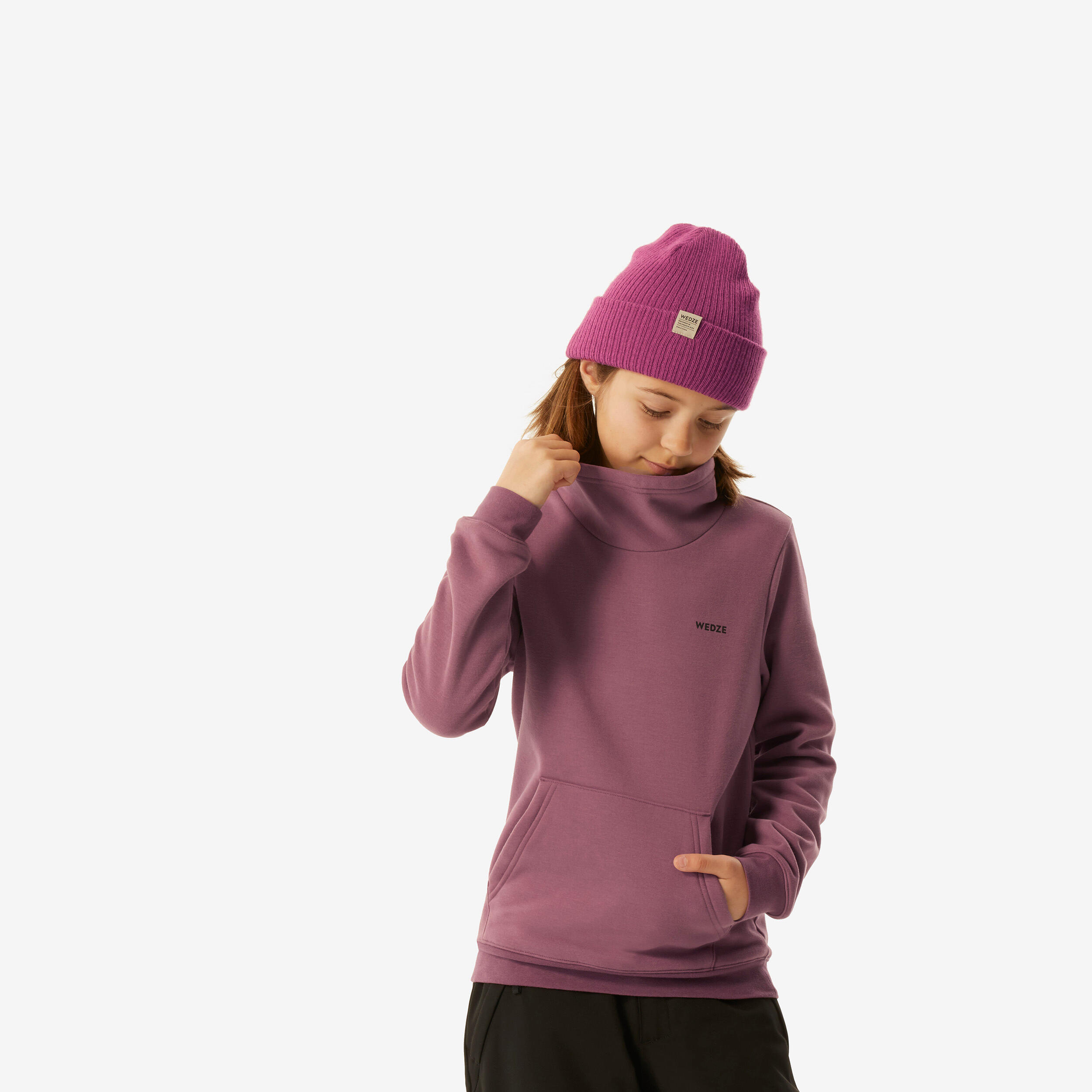 Sweat de ski et snowboard enfant, 100 violet