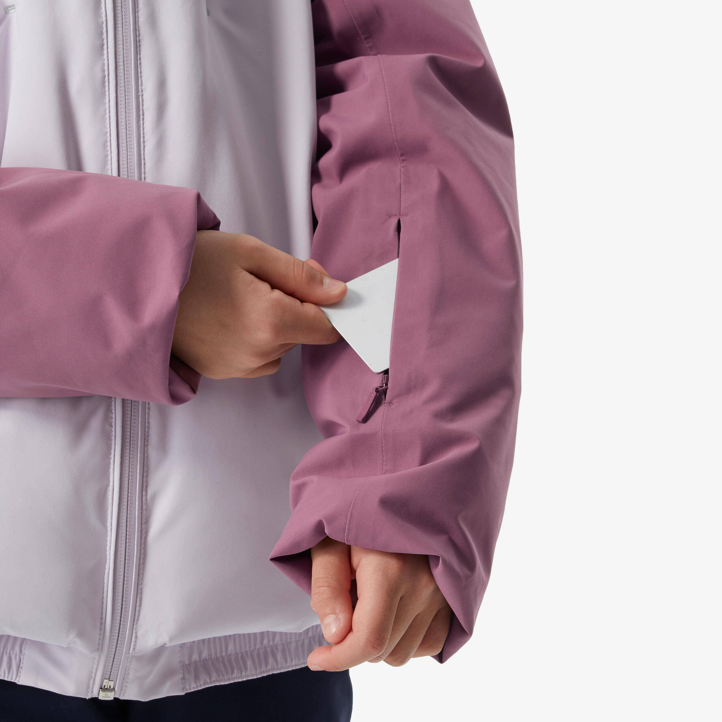 Girls’ warm and waterproof padded ski jacket, 6-14 years, 500 WARM - Pink -  5