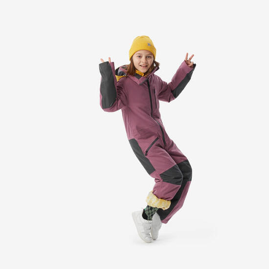 Combinaison de ski chaude et imperméable enfant 8-16 ans, 900 rose