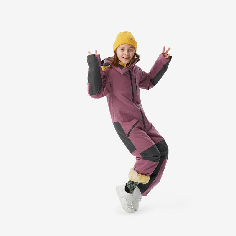 Combinaison de ski chaude et imperméable enfant, 900 rose