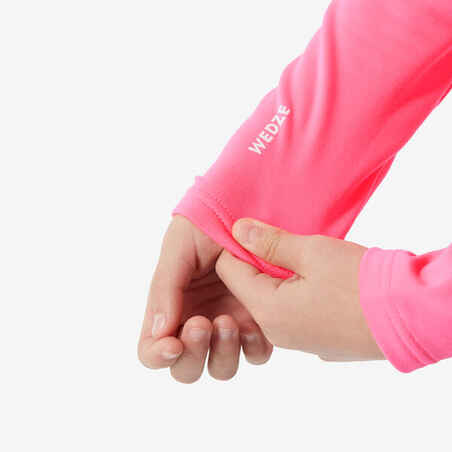 Kids’ Ski Thermal Base Layer, BL 500 Top Neon Pink