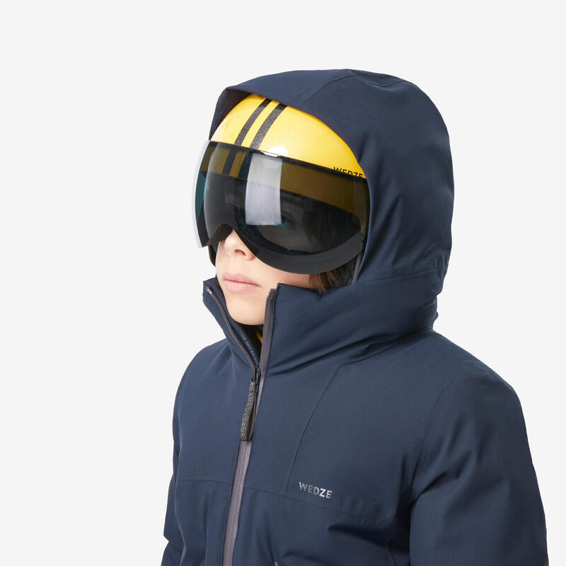 Doudoune de ski chaude et imperméable garçon, 500 warm bleu