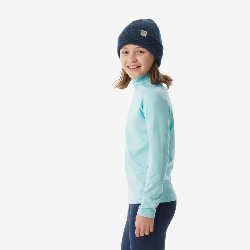 Sous-vêtement thermique de ski enfant, BL 500 col haut turquoise