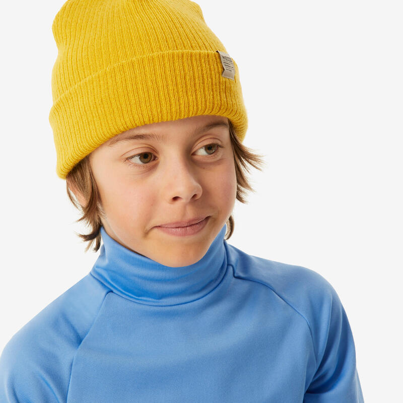 Sous-vêtement thermique de ski enfant, BL 500 col haut bleu