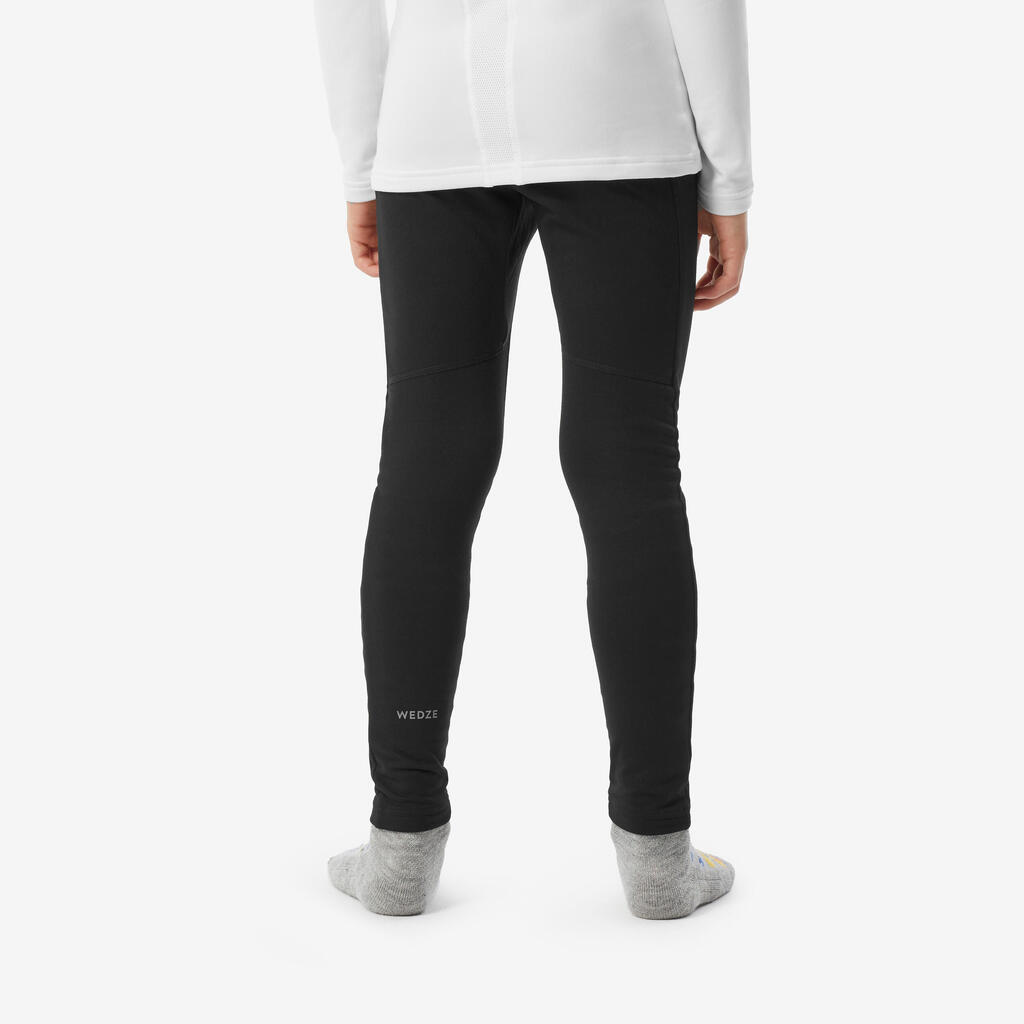 Kids’ thermal ski tights BL 500 - Black