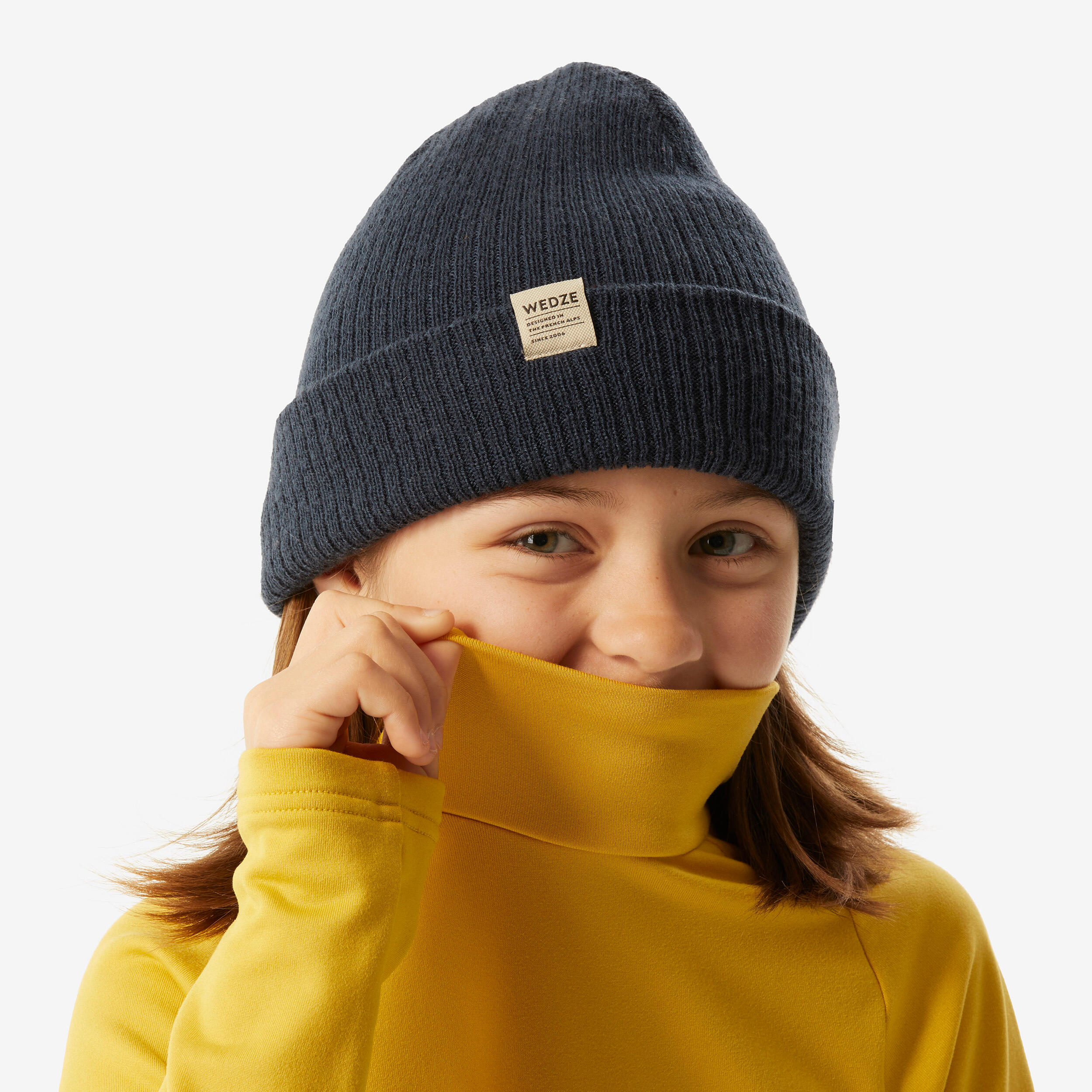 Camisola térmica de ski criança BL 500 gola subida amarelo 4/17