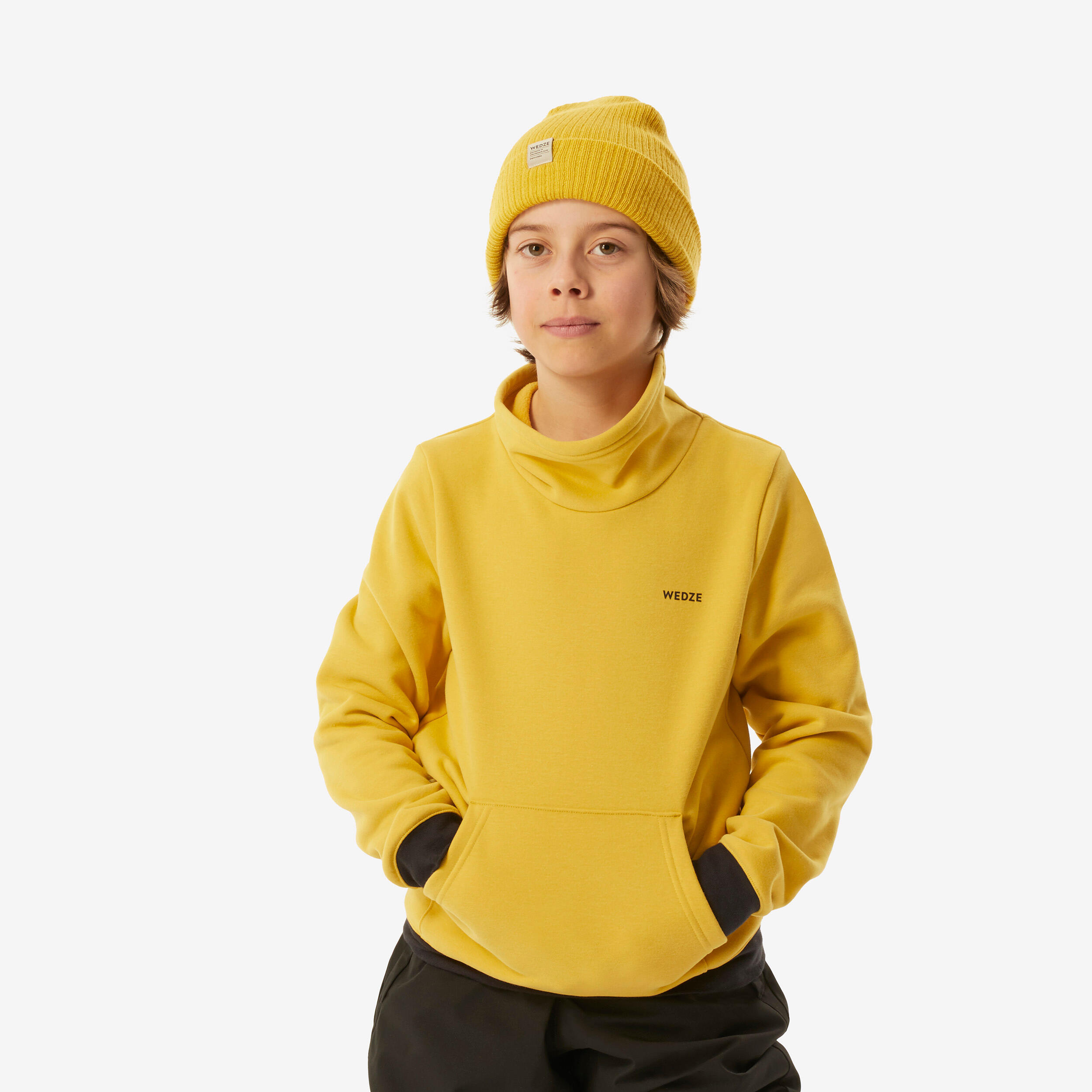 Sweat de ski et snowboard enfant, 100 jaune