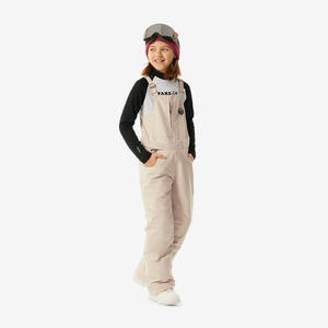 Peto esquí y snowboard resistente niña, 500 blanco