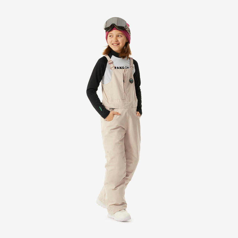 Stevige skibroek snowboardbroek voor meisjes 500 wit