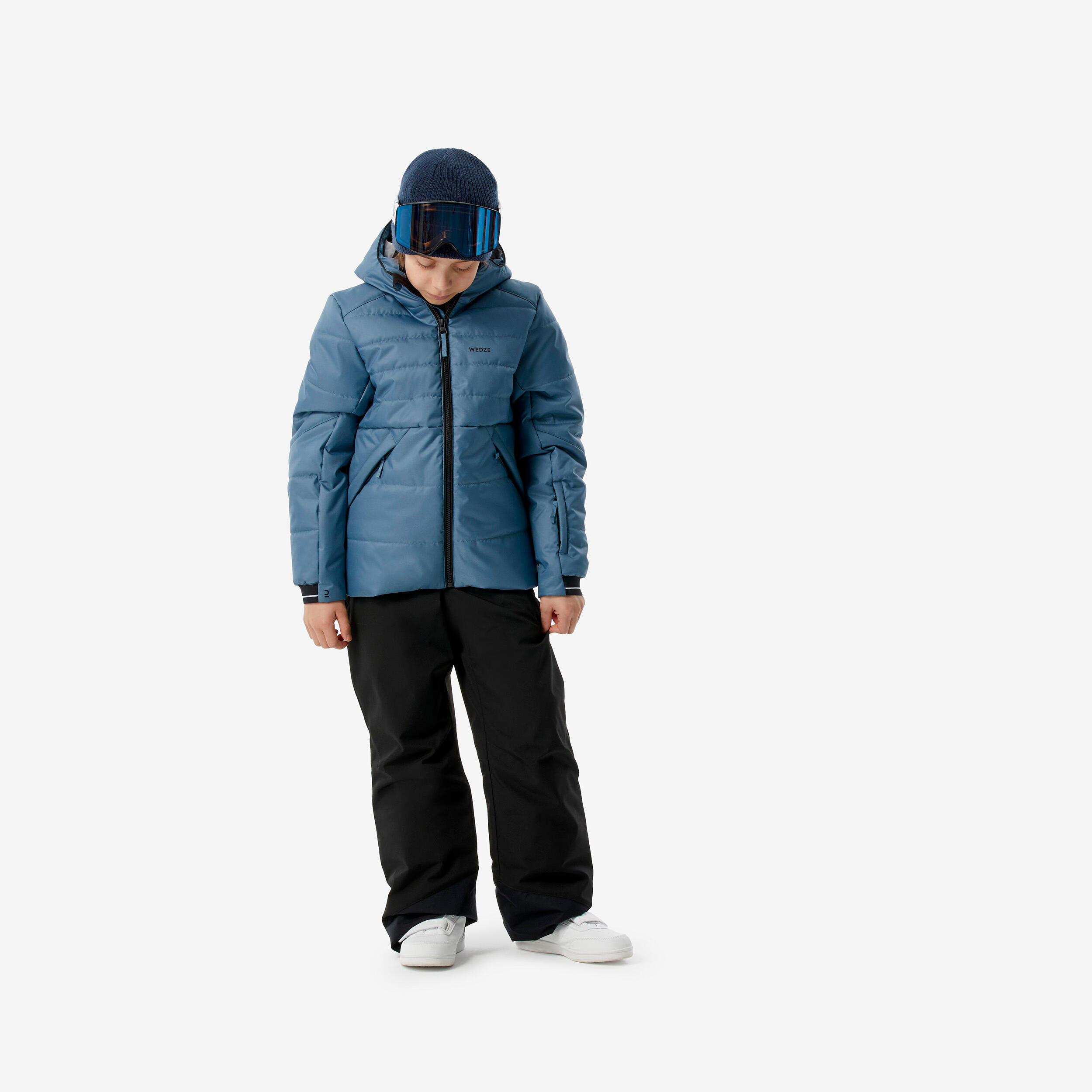 Warm, waterproof children's ski jacket - 100 warm blue