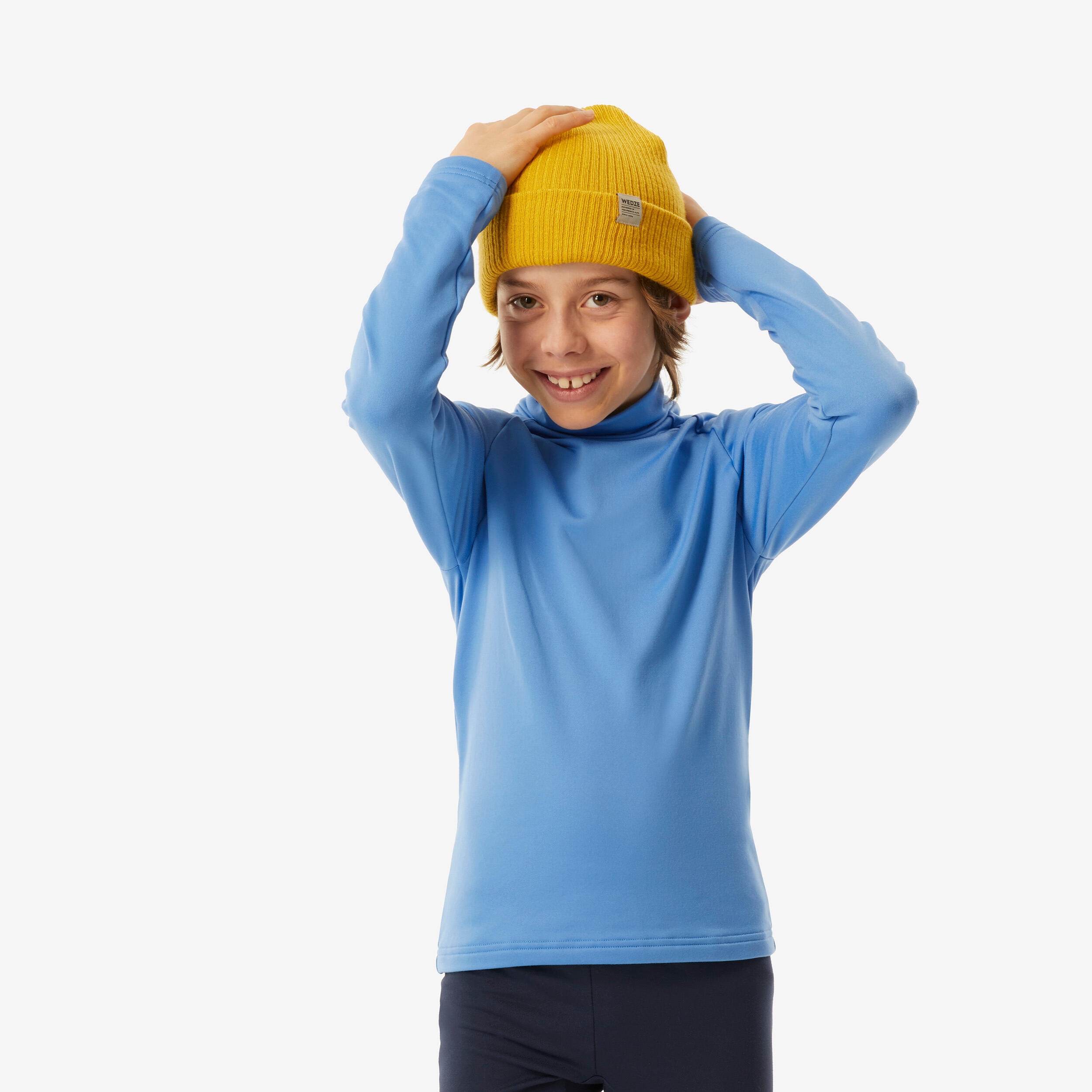 Children's thermal ski underwear, BL 500 high collar blue