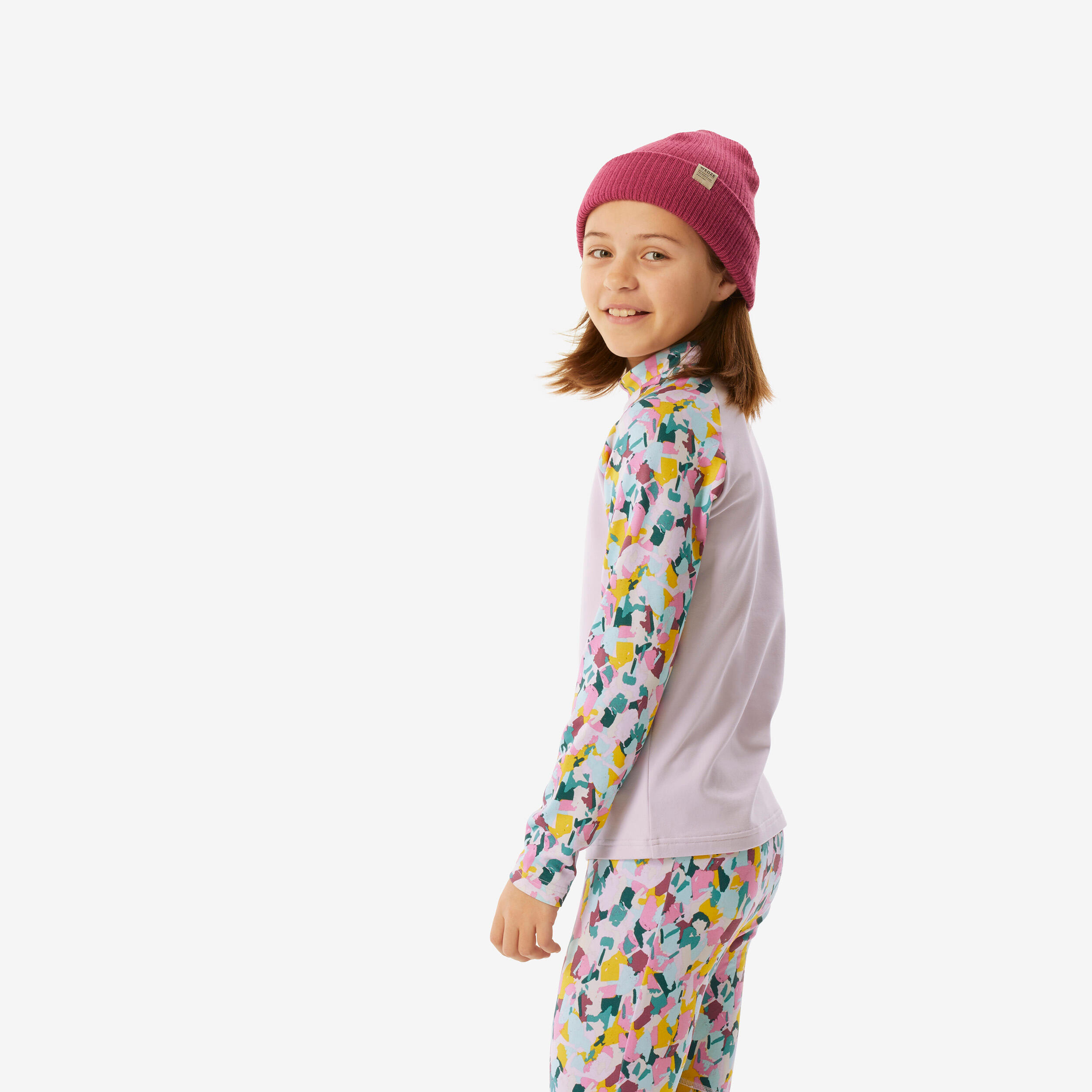 Maglia termica sci bambina 500 viola 2/7