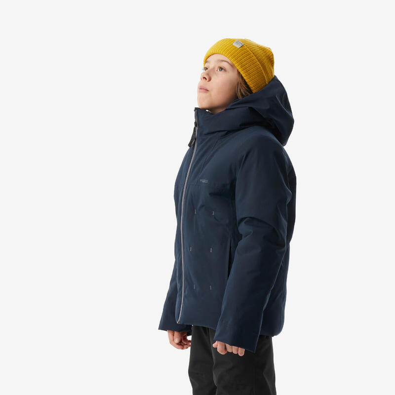 Doudoune de ski chaude et imperméable garçon, 500 warm bleu