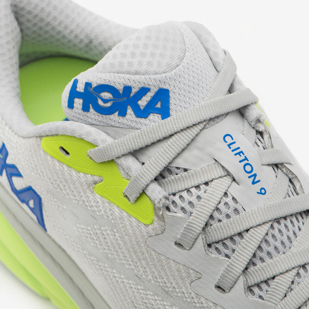 HOKA CLIFTON 9 MEN'S RUNNING SHOES - GREY