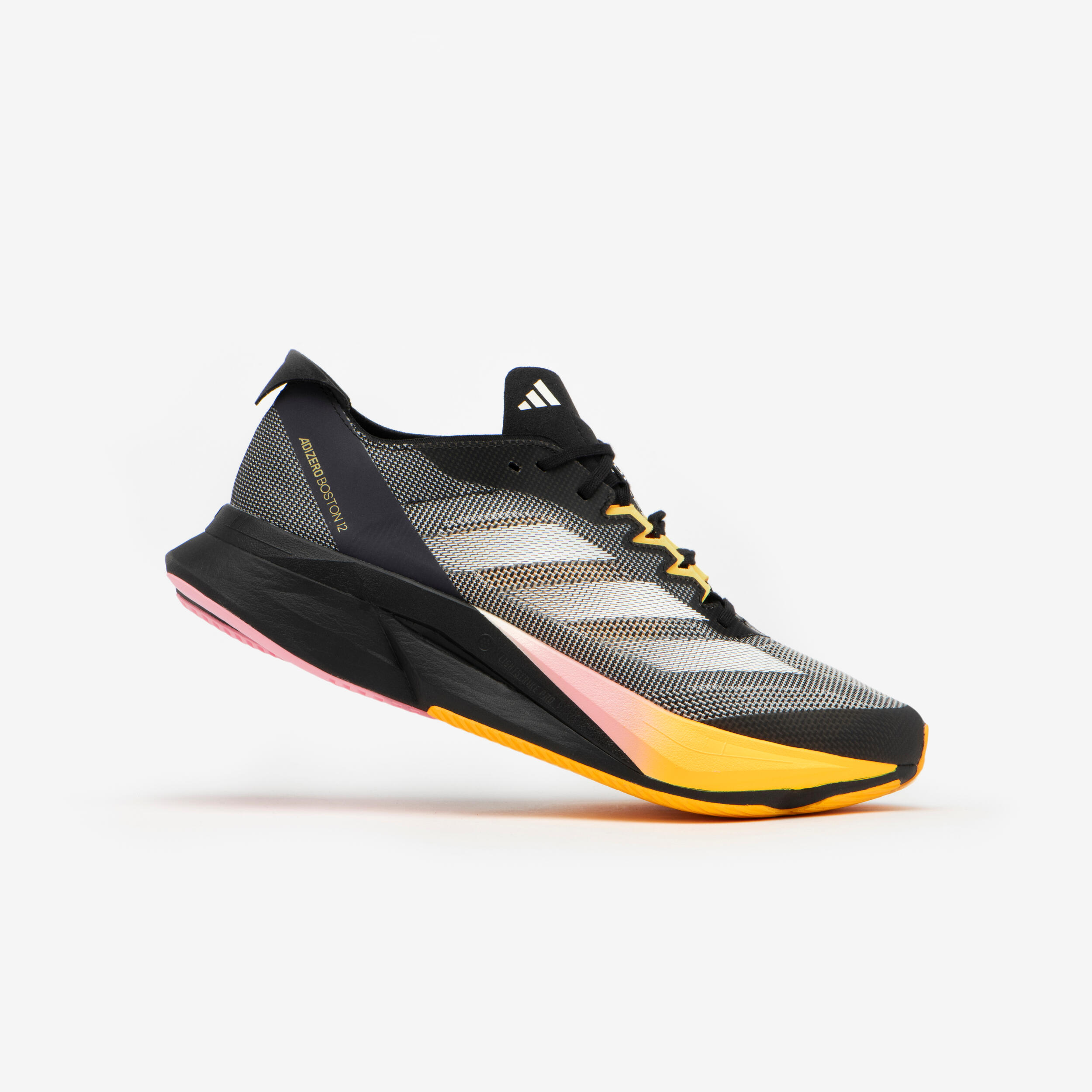 ADIDAS Chaussure De Running Homme Adidas Adizero Boston 12 Noir Rose Orange -