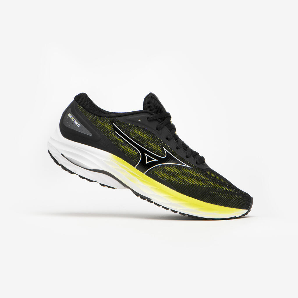 Vyriški bėgimo bateliai „AW24 Mizuno Wave Ultima 15“, juodi, geltoni