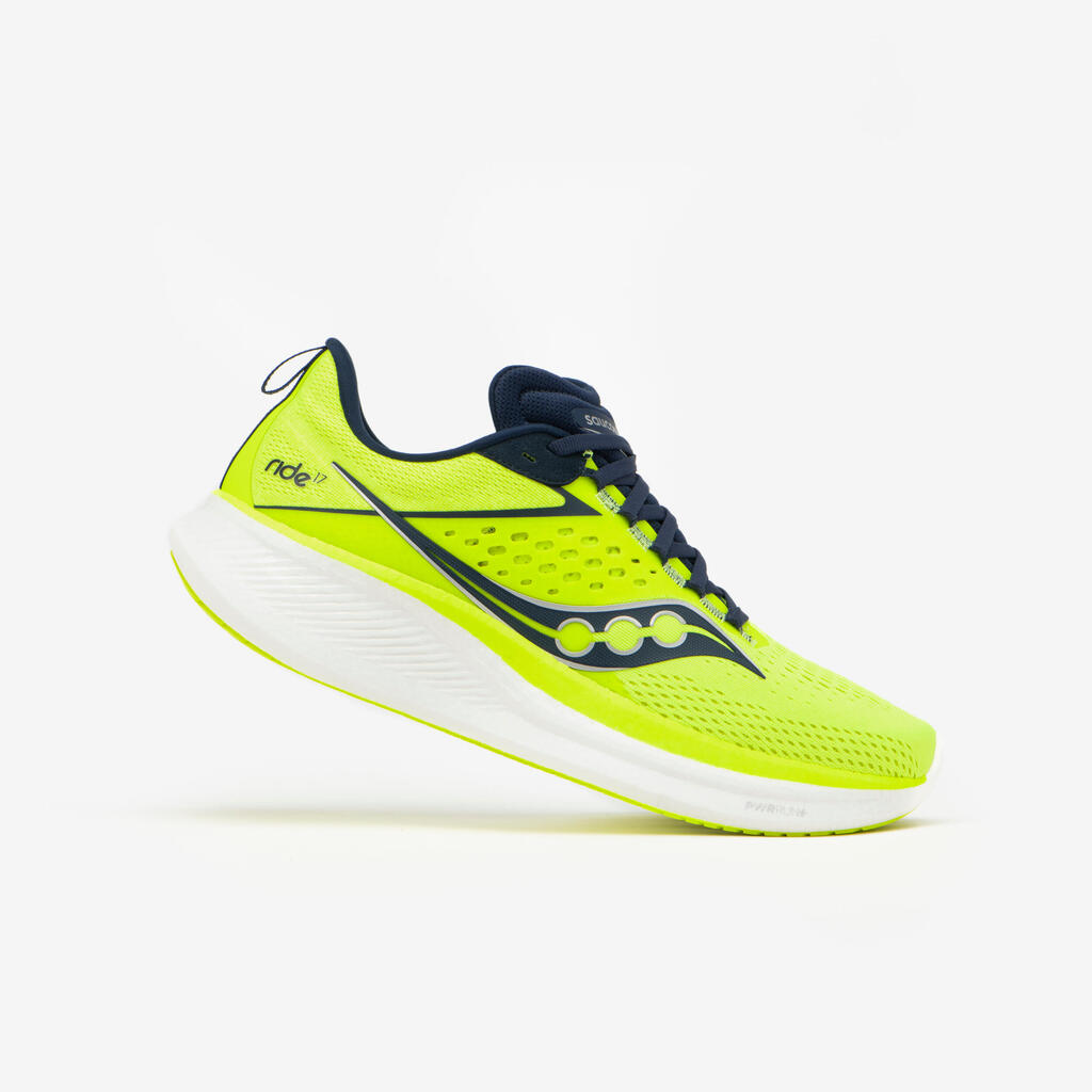 MEN'S SAUCONY RIDE 17 RUNNING SHOES - YELLOW