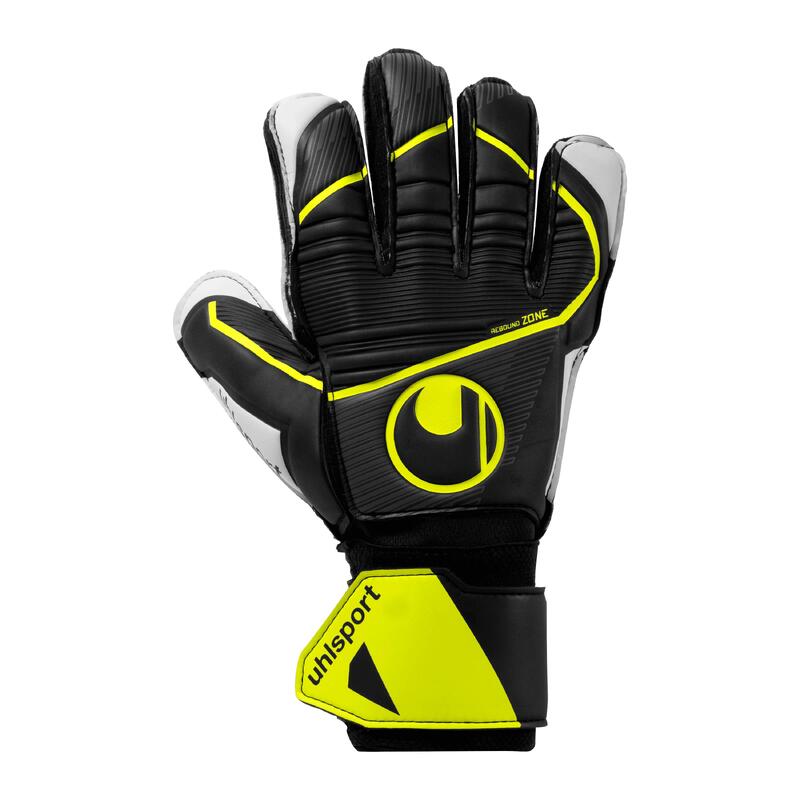 GANTS DE GARDIEN FOOTBALL UHLSPORT ENFANT SOFT FLEX FRAME NOIR JAUNE