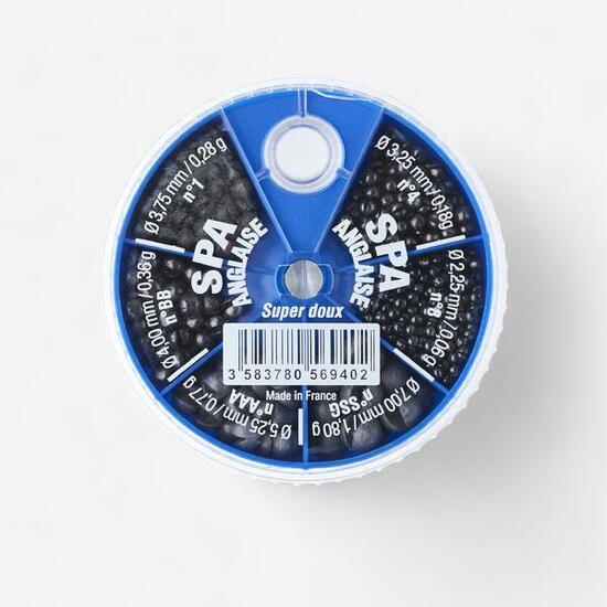 Scatola 6 scomparti piombi tagliati pesca all'inglese