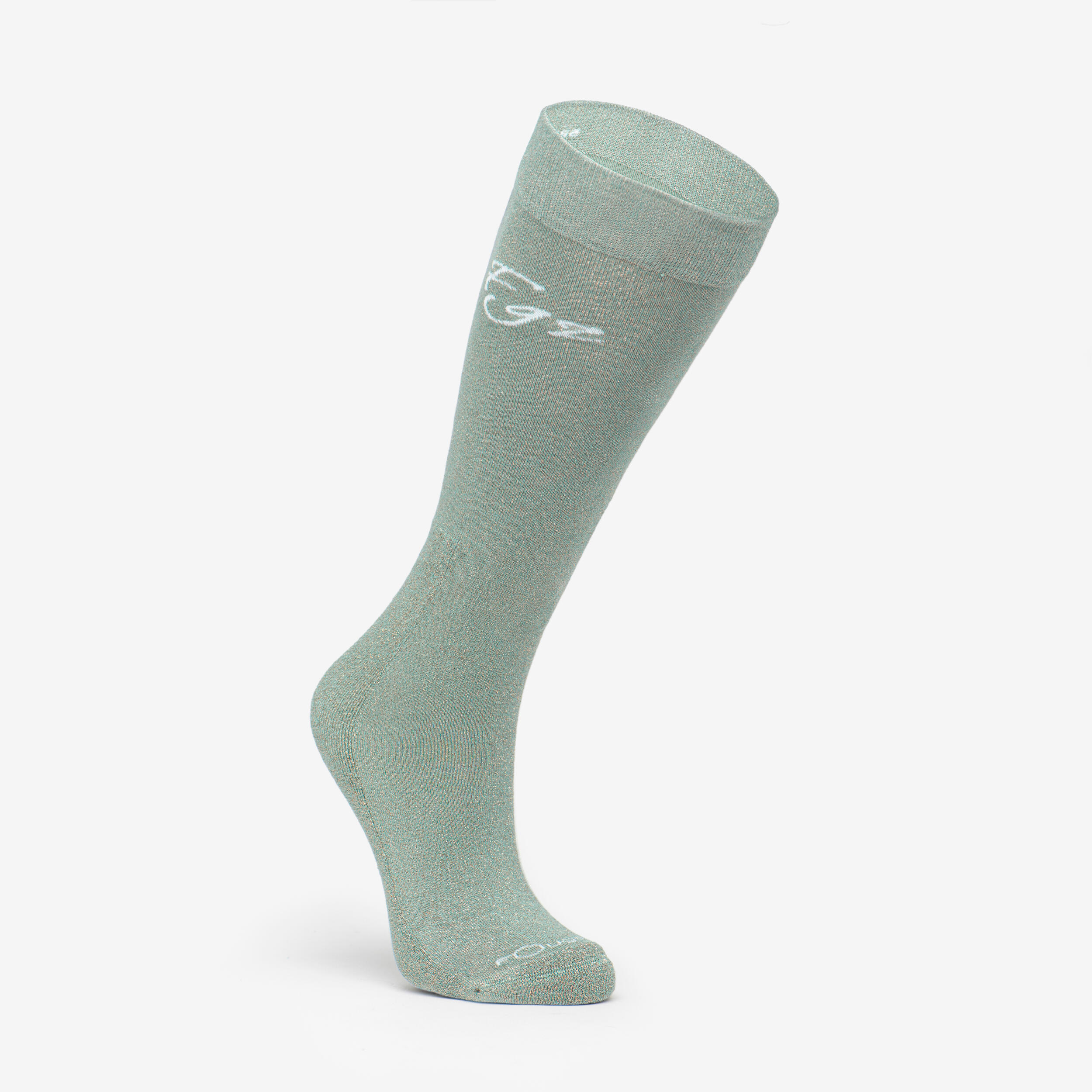 chaussettes équitation adulte light vert - fouganza