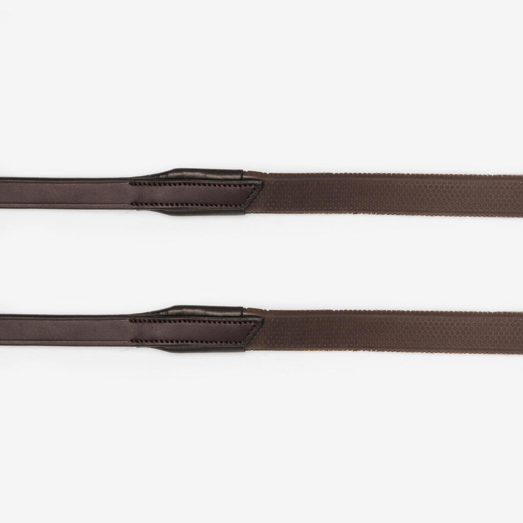 Horse Riding Leather Grip Reins for Horse & Pony - Black