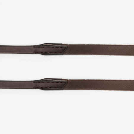 Horse & Pony Leather Reins With Pimples 900 - Dark Brown