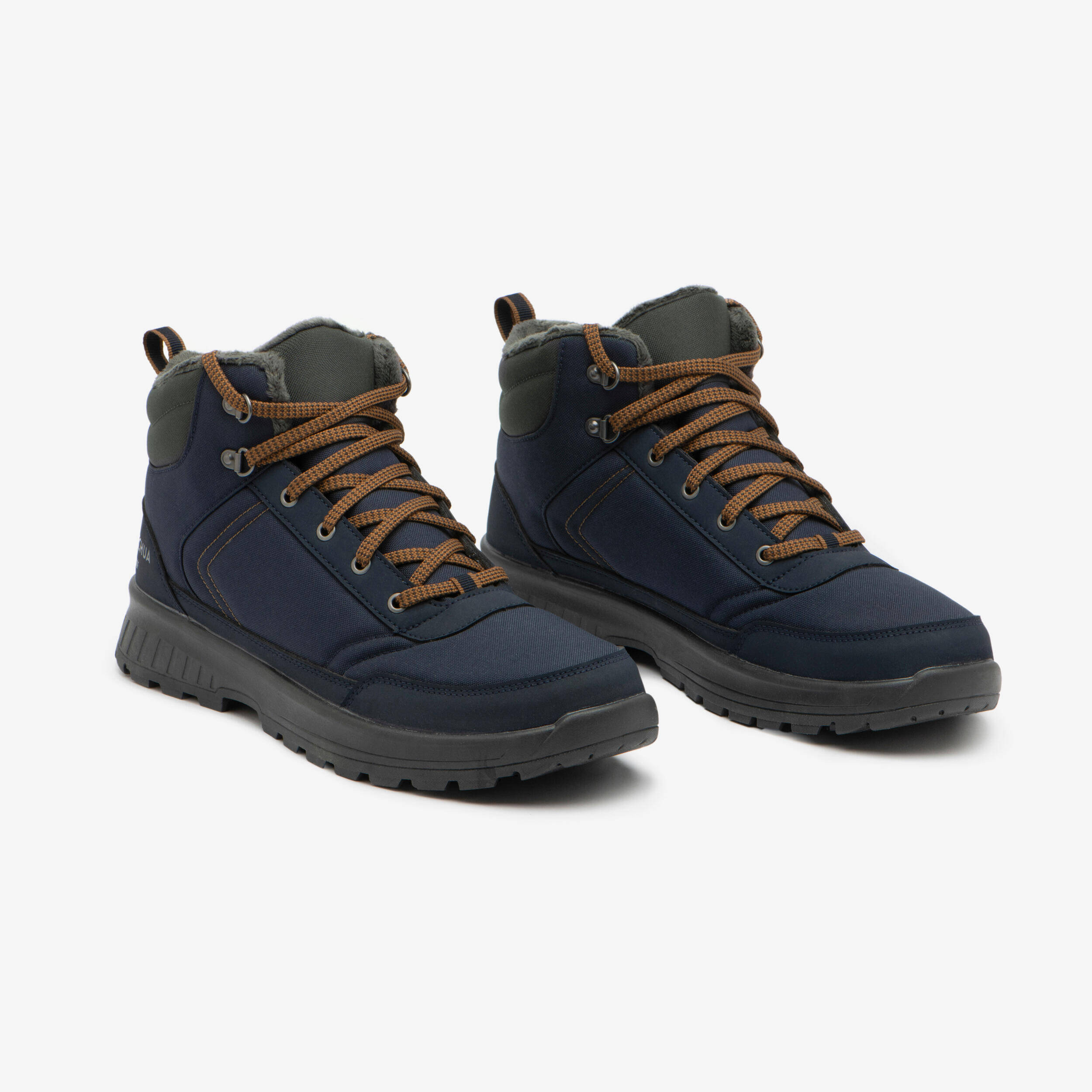 Men’s warm waterproof hiking boots, NH100 Mid - Blue -  2