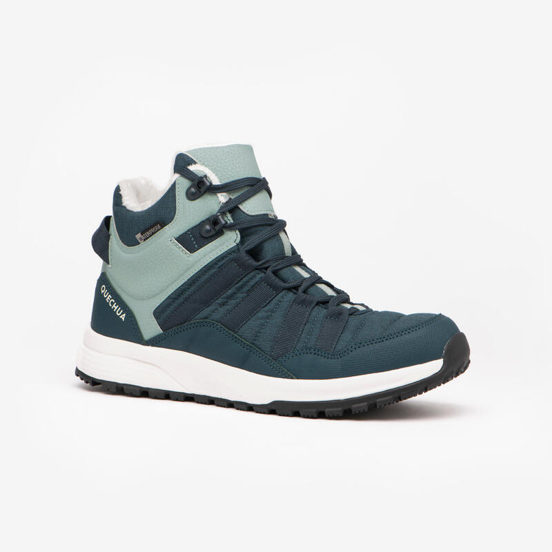 Chaussures de randonnée chaudes et imperméables femme, NH500 Mid vert
