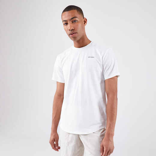 
      Men's Short-Sleeved Tennis T-Shirt Dry Matter of Lines - Greige
  