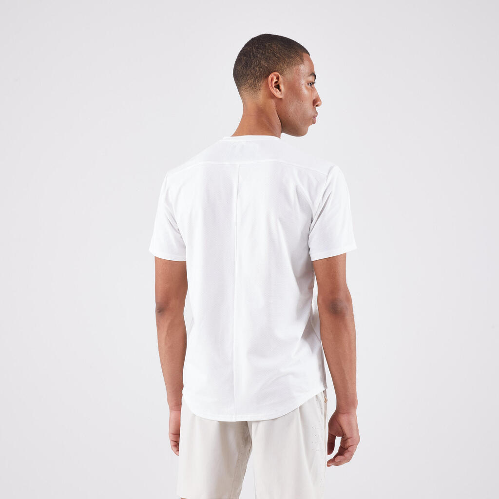 Men's Short-Sleeved Tennis T-Shirt Dry Matter of Lines - Greige