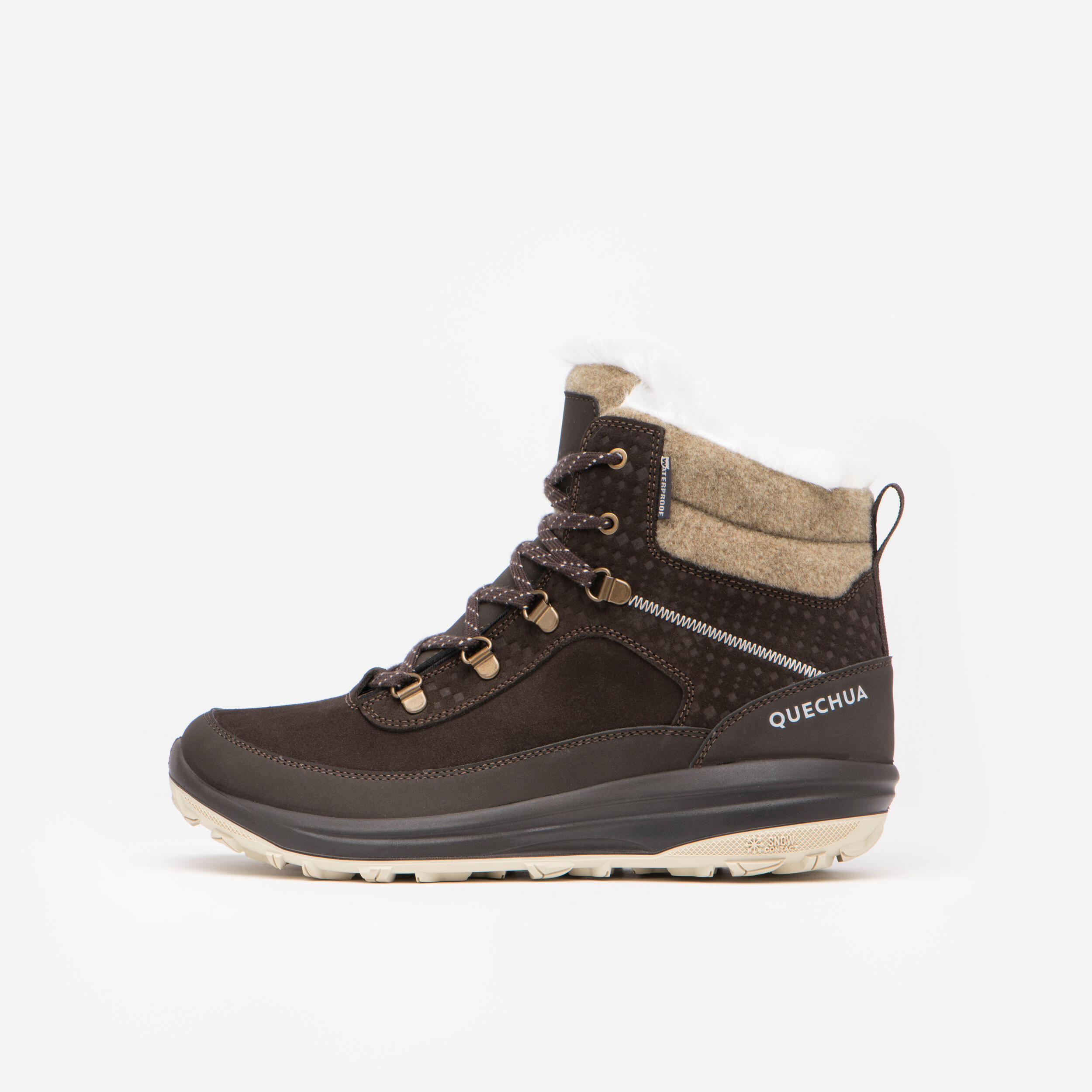 Warme waterdichte wandelschoenen voor de sneeuw dames SH900 mid