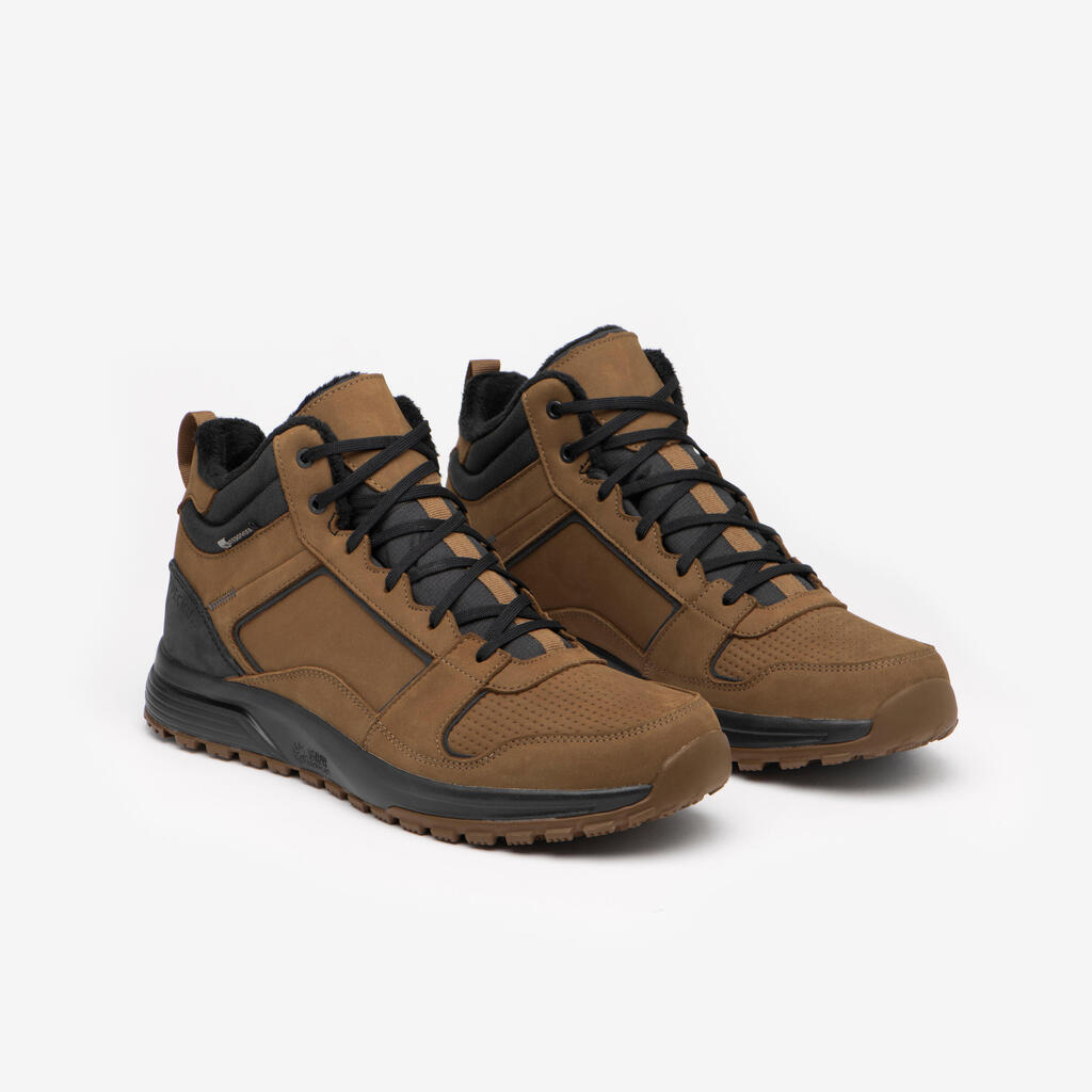 Winterschuhe Herren Leder halbhoch warm wasserdicht Winterwandern - SH500