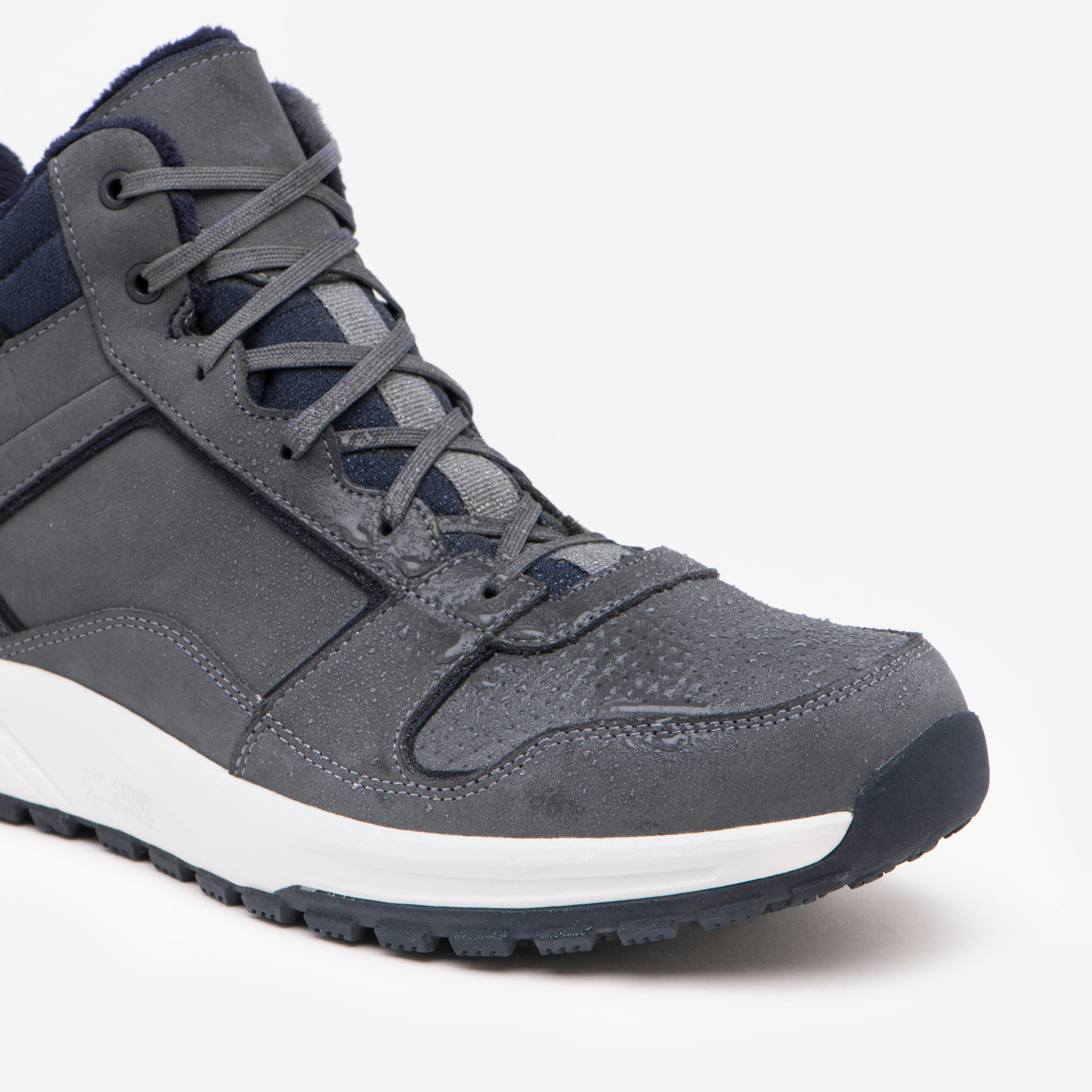 Botas Quentes e Impermeáveis de Caminhada em couro Homem SH500 Cano Médio 4/7