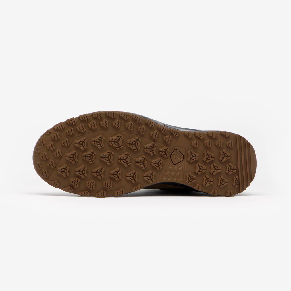 Chaussures de randonnée en cuir chaud homme, NH500 Mid Leather marron