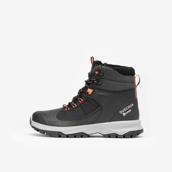 Scarpe calde trekking donna MH500 MID impermeabili nere