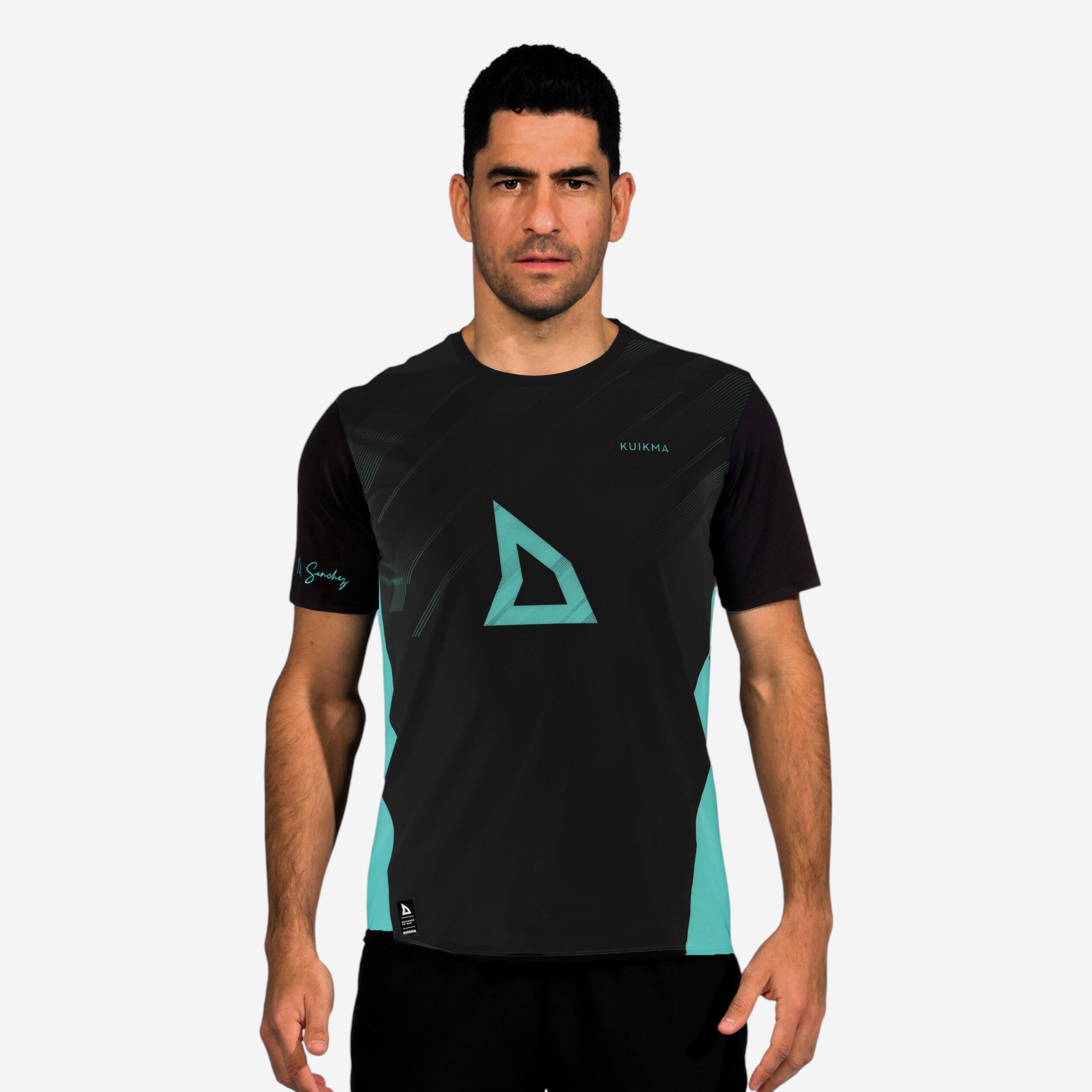 Kuikma - T-shirt De Padel Manches Courtes Technique Homme - Kuikma Pts Pro Maxi Sanchez - T-shirt Manches Courtes - Padel Beach Tennis - Bleu-noir-