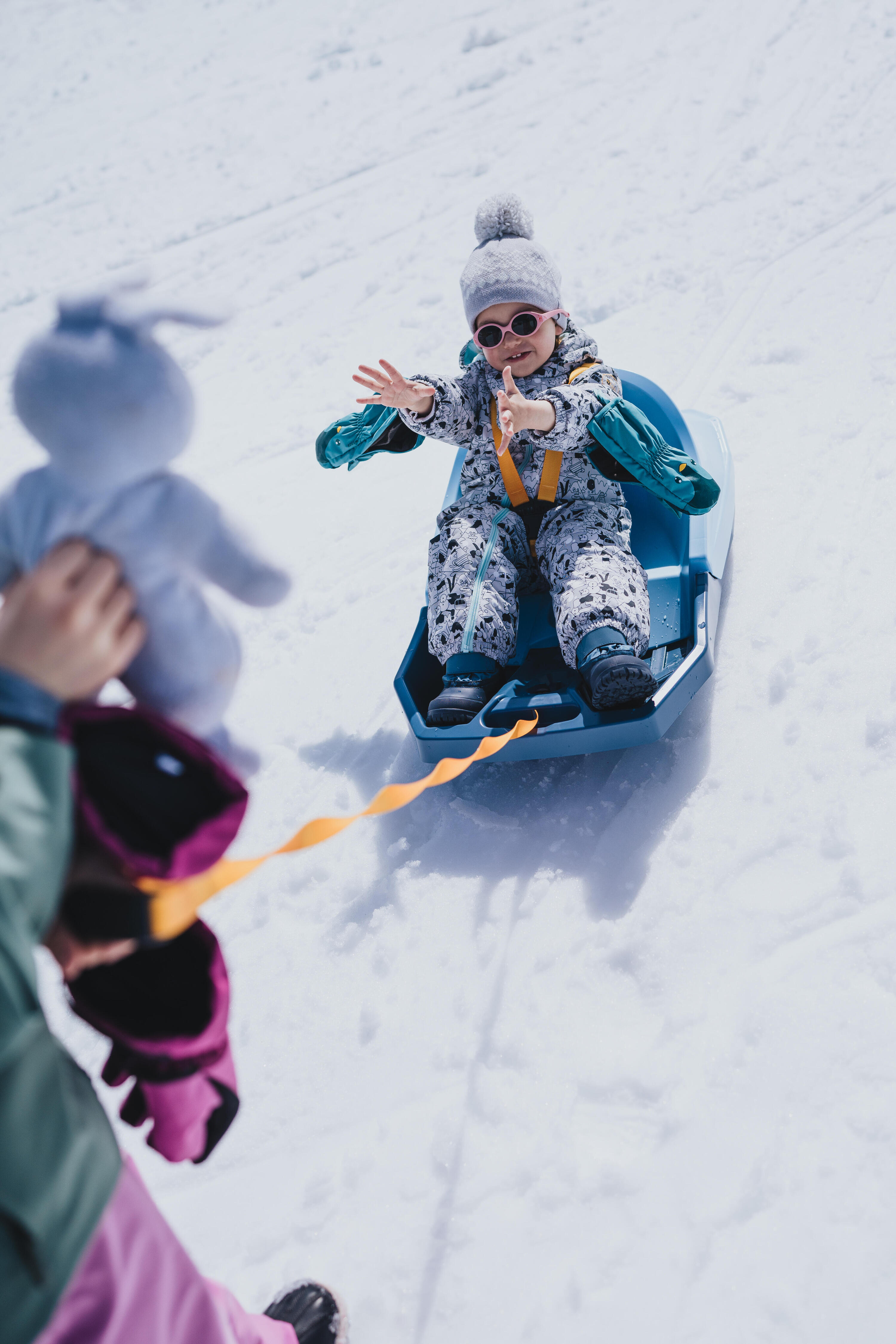Mitaines de ski chaudes et imperméables bébé, 500 Lugiklip 17/18