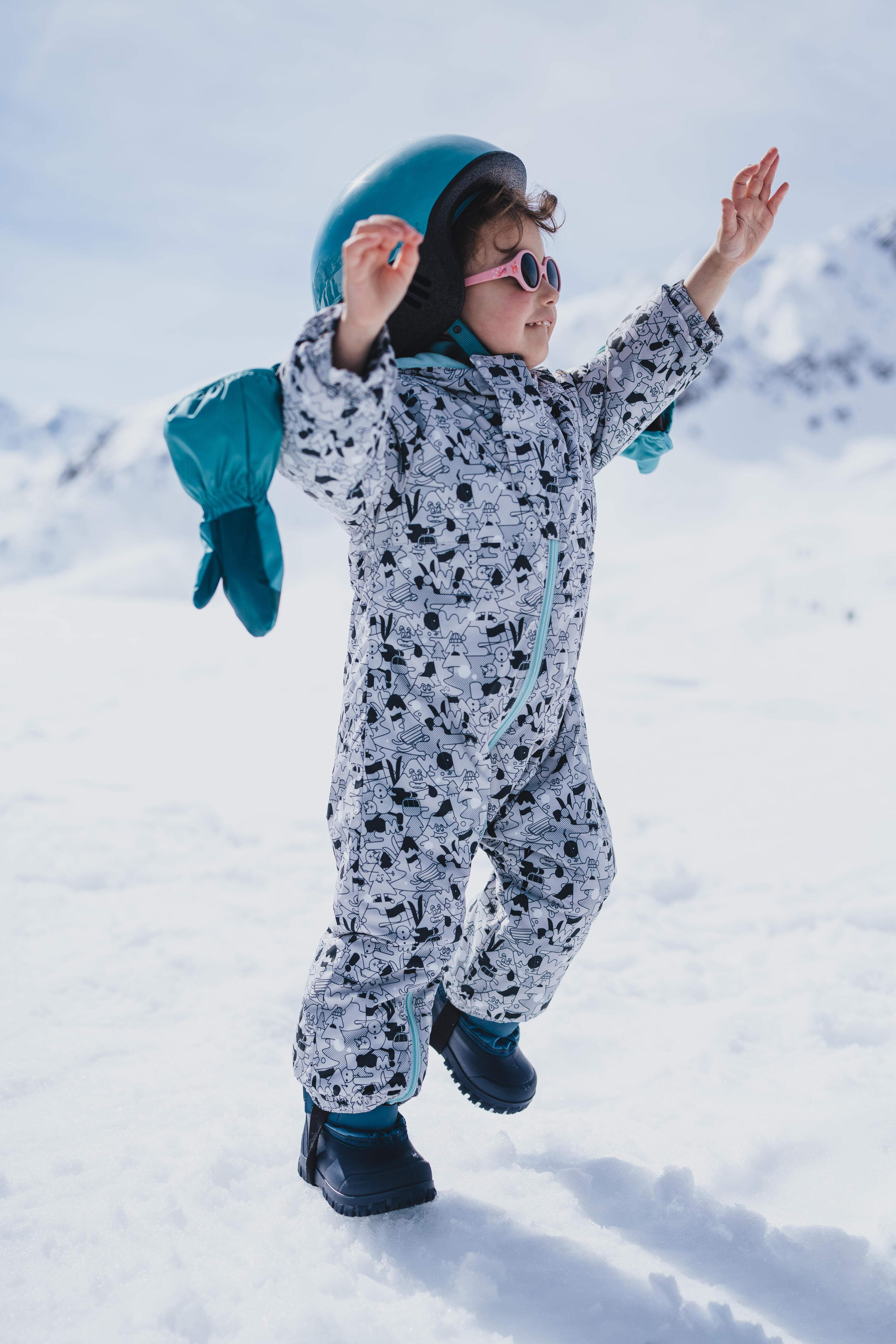 Mitaines de ski chaudes et imperméables bébé, 500 Lugiklip 16/18