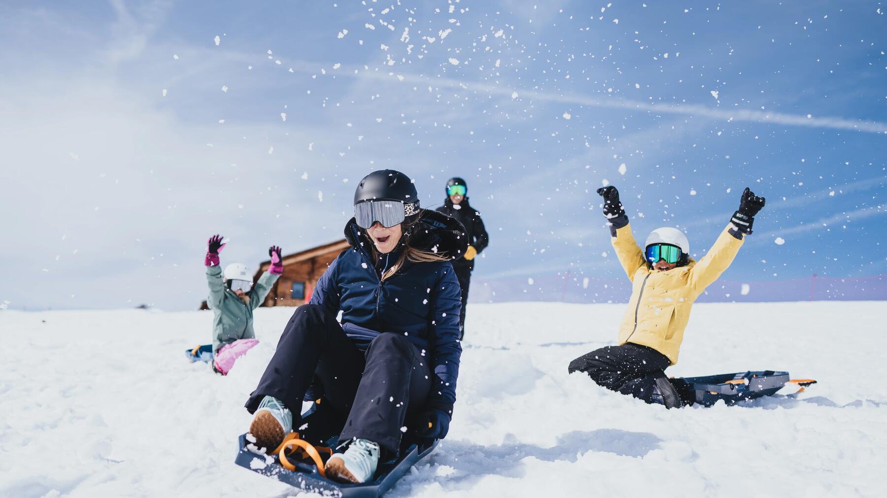 Famille en luge