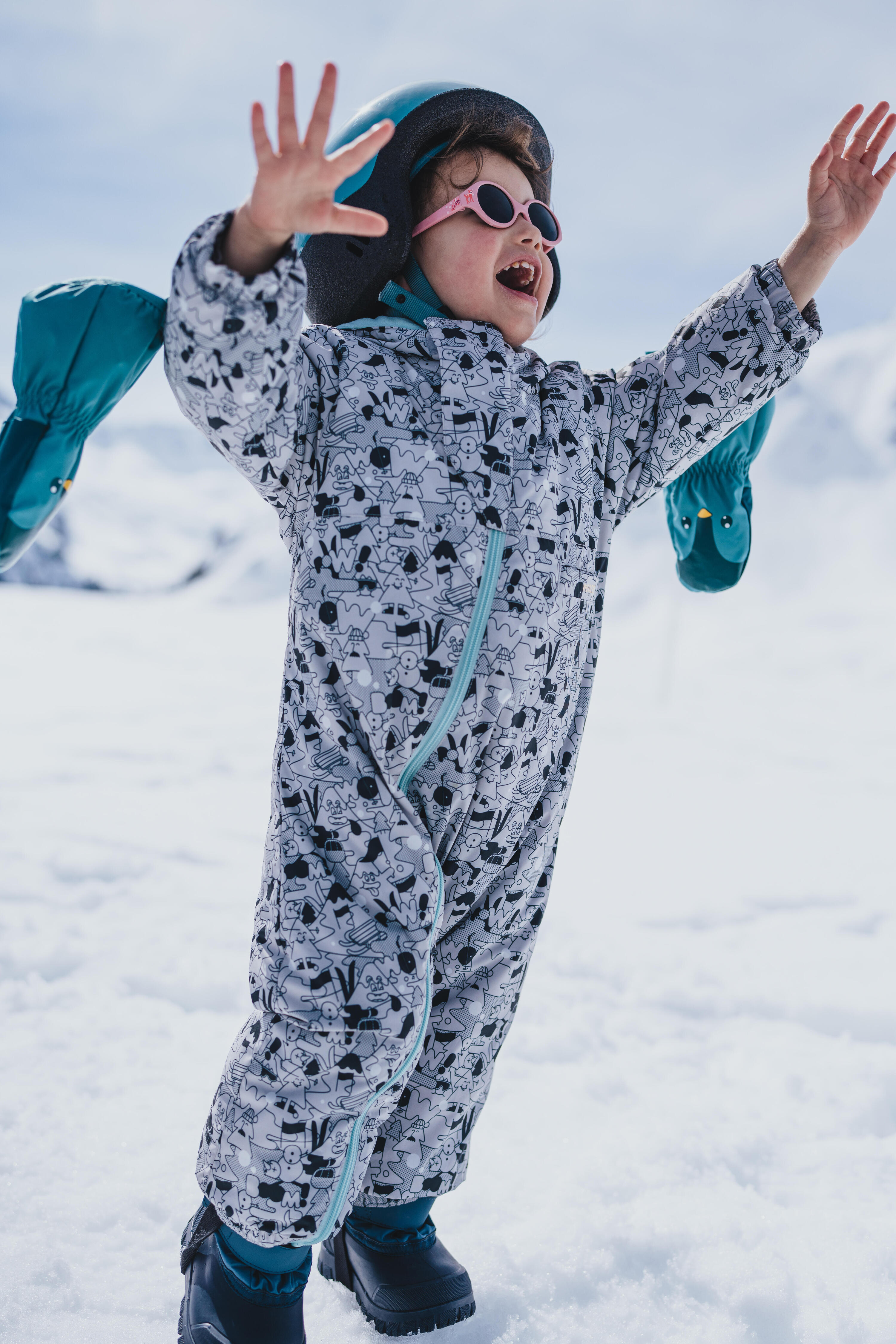 Mitaines de ski chaudes et imperméables bébé, 500 Lugiklip 9/18