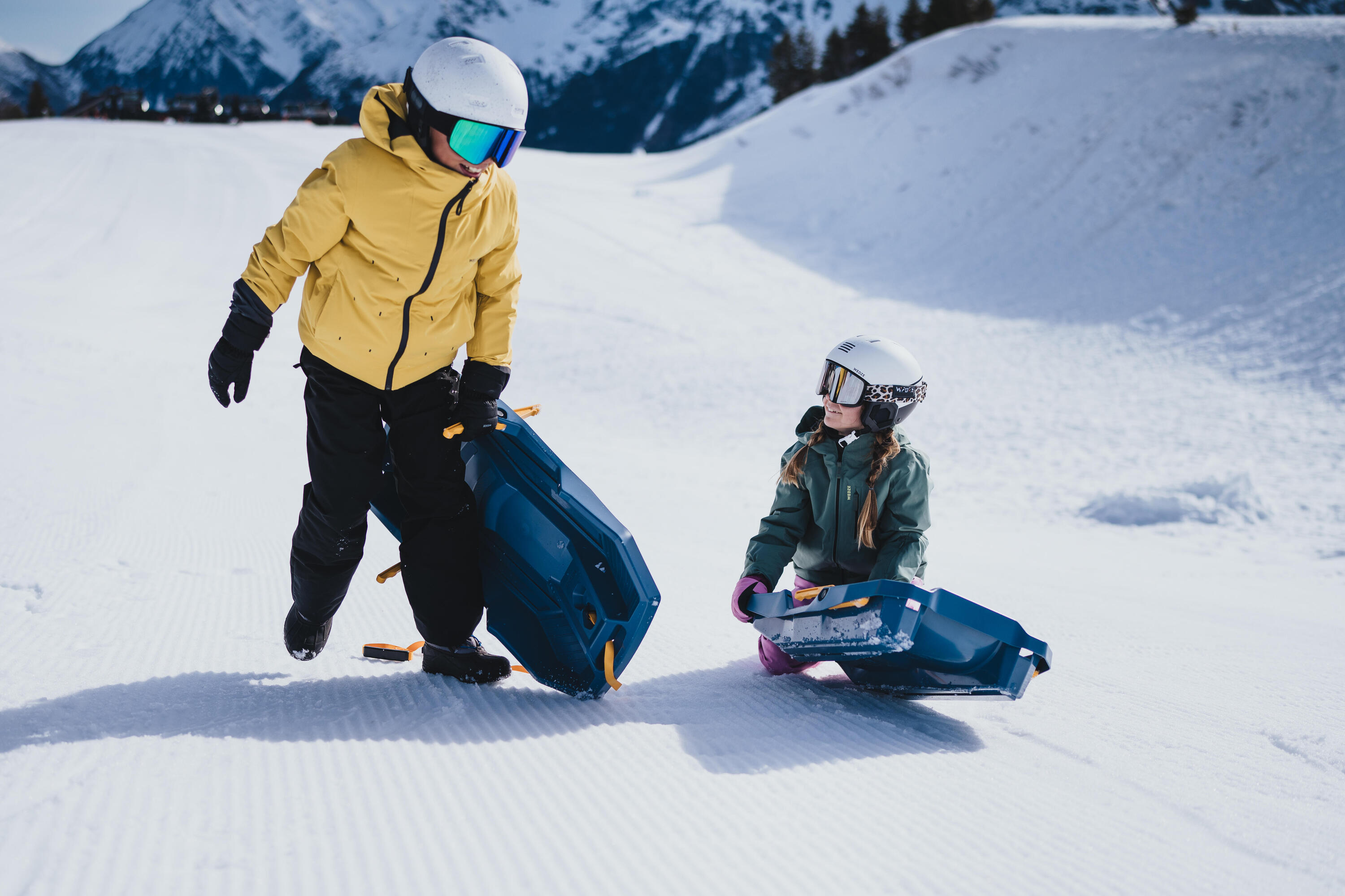 Traîneau à neige avec freins enfant, Trilugik 500 Âge 3-10 ans 15/15