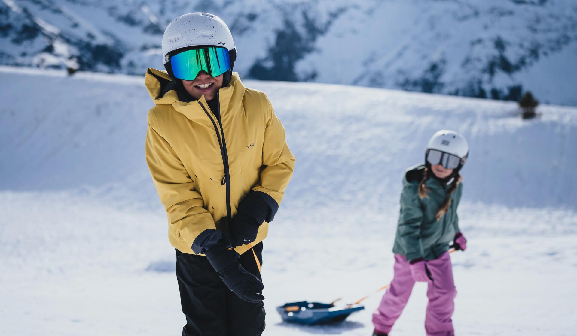 enfants en luge