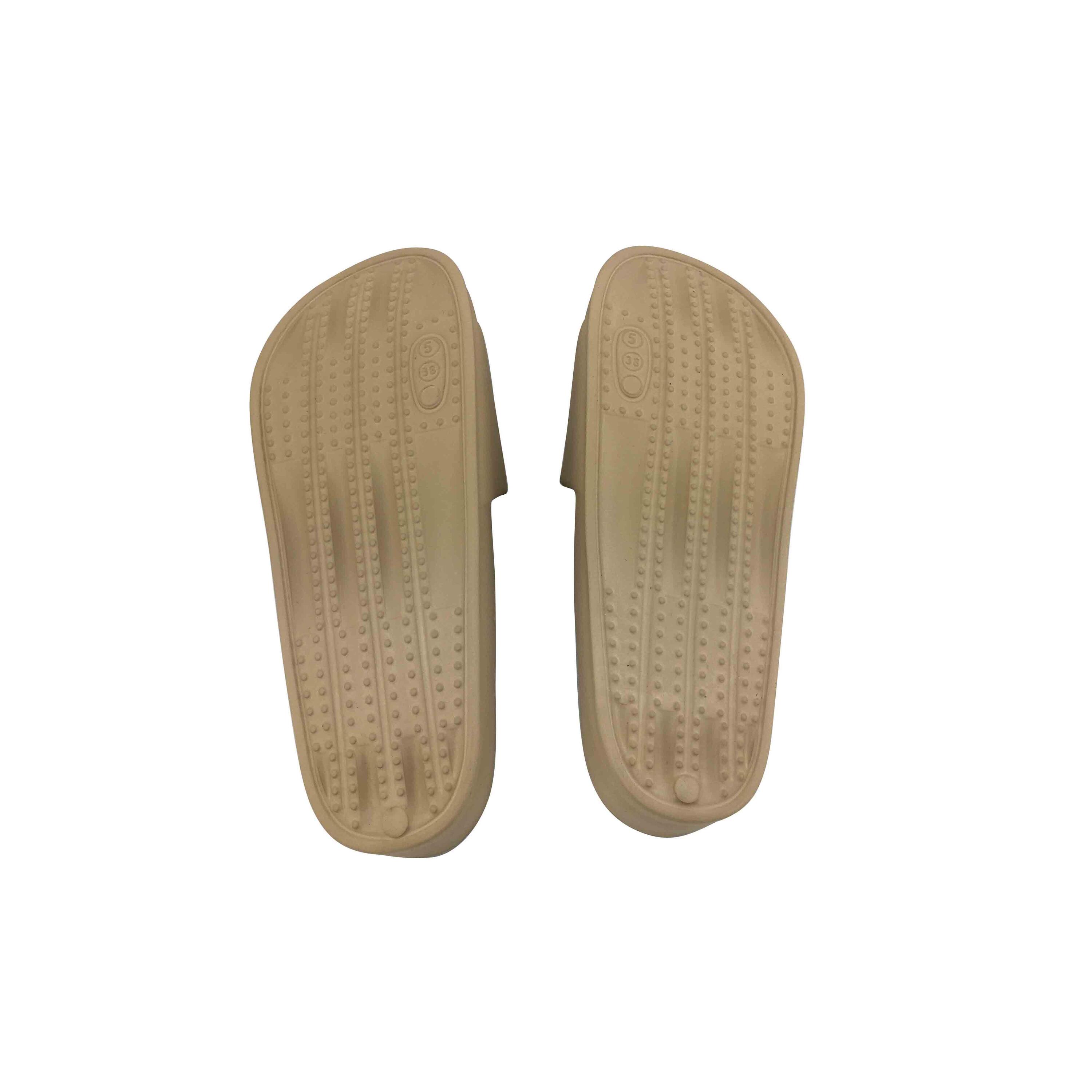 Chanclas de hebilla mujer beige 3/7