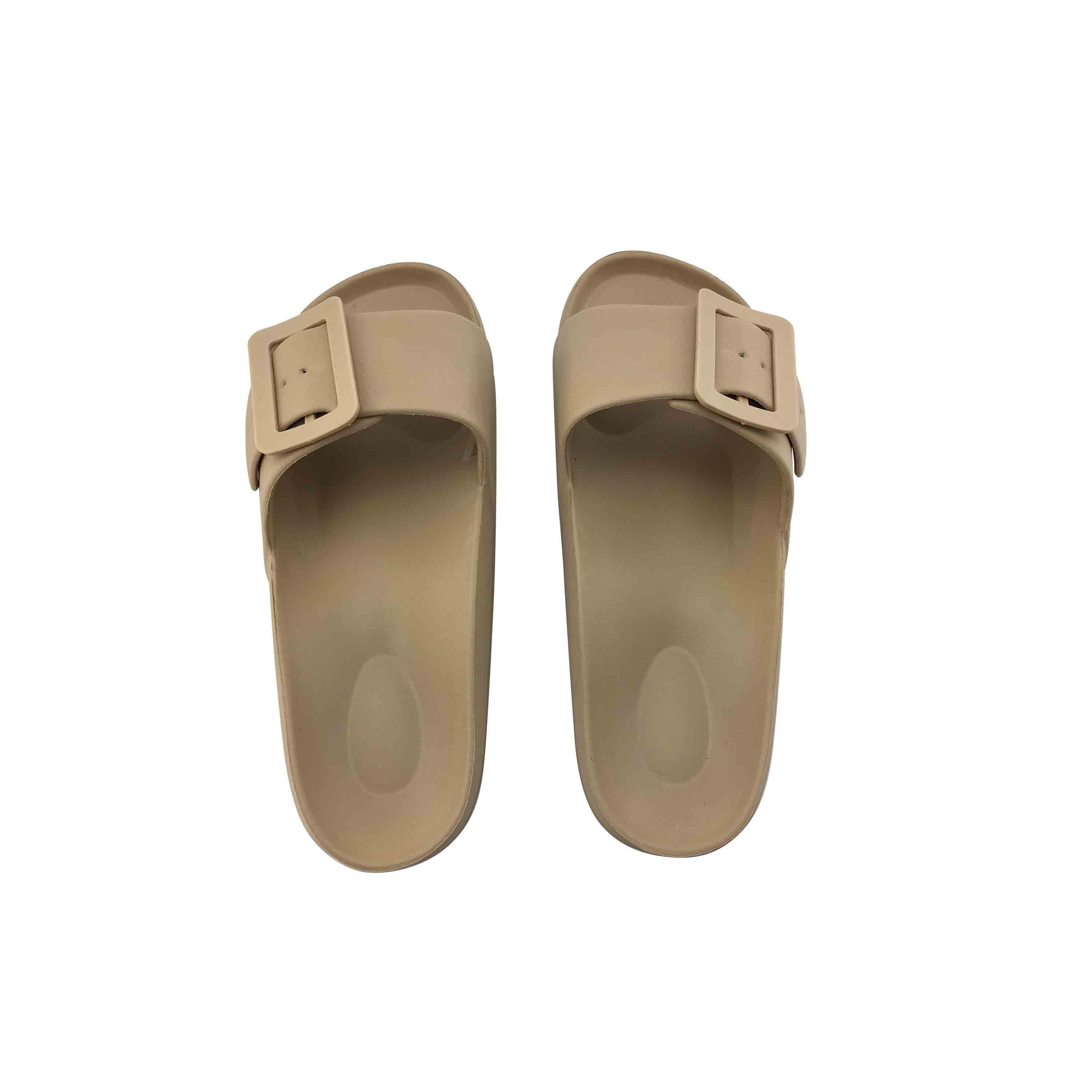 Chanclas de hebilla mujer beige 2/7