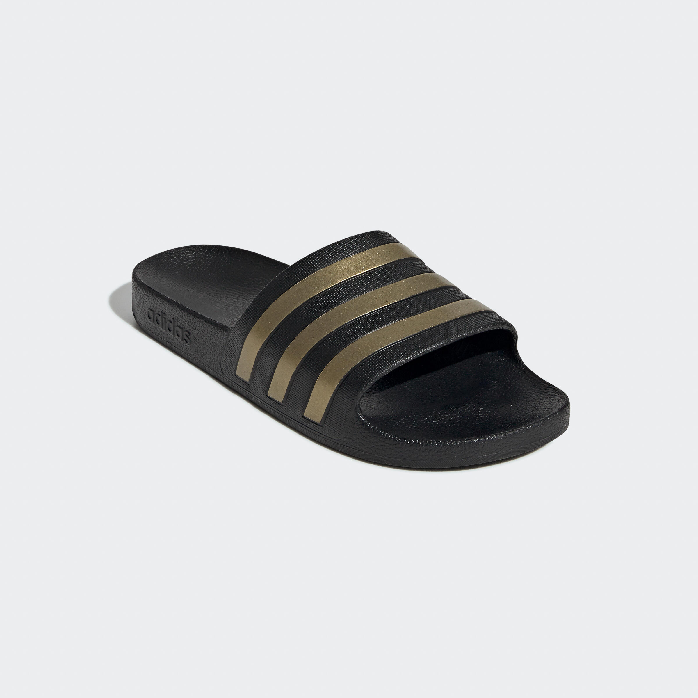 ADIDAS Sandale Claquette Adilette Aqua Noire Or -